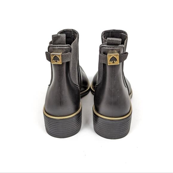 Kate Spade Black Solstice Rain Bootie Size 6 - Picture 6 of 11